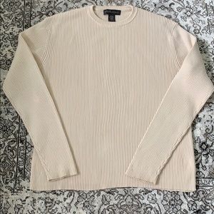 Banana Republic Cream Ribbed Crew Neck Sweater